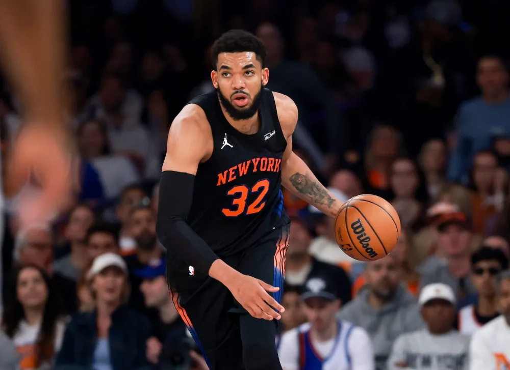 GettyImages-2277577668 New York Knicks Star Karl-Anthony Towns Says He Prayed to Late Mom Before Pivotal Game 2 Moment