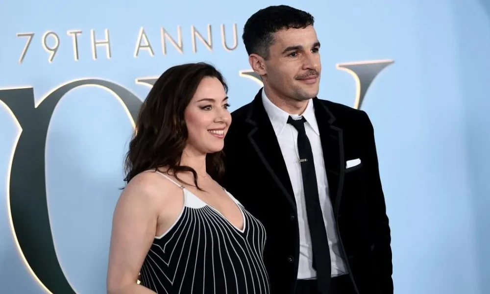 Aubrey Plaza and Christopher Abbott make red carpet debut after 'giving away' baby gender