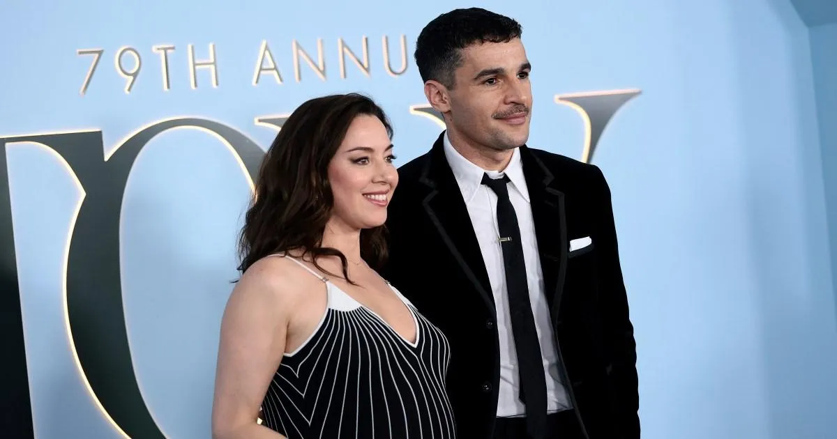Aubrey Plaza and Christopher Abbott make red carpet debut after 'giving away' baby gender