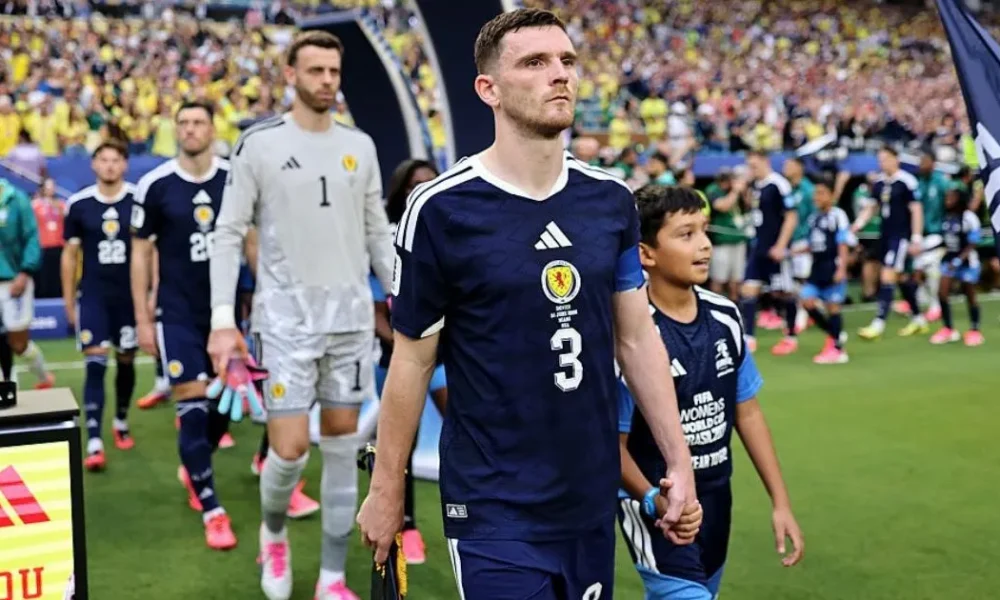 What happened to Andy Robertson during Scotland vs Brazil? | Football