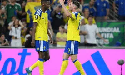 Sweden v Tunisia: Group F - FIFA World Cup 2026 MONTERREY, MEXICO - JUNE 14: Viktor Gyokeres #17 of Sweden celebrates scoring his team's third goal during the FIFA World Cup 2026 Group F match between Sweden and Tunisia at Monterrey Stadium on June 14, 2026 in Monterrey, Mexico. (Photo by David Ramos/Getty Images)