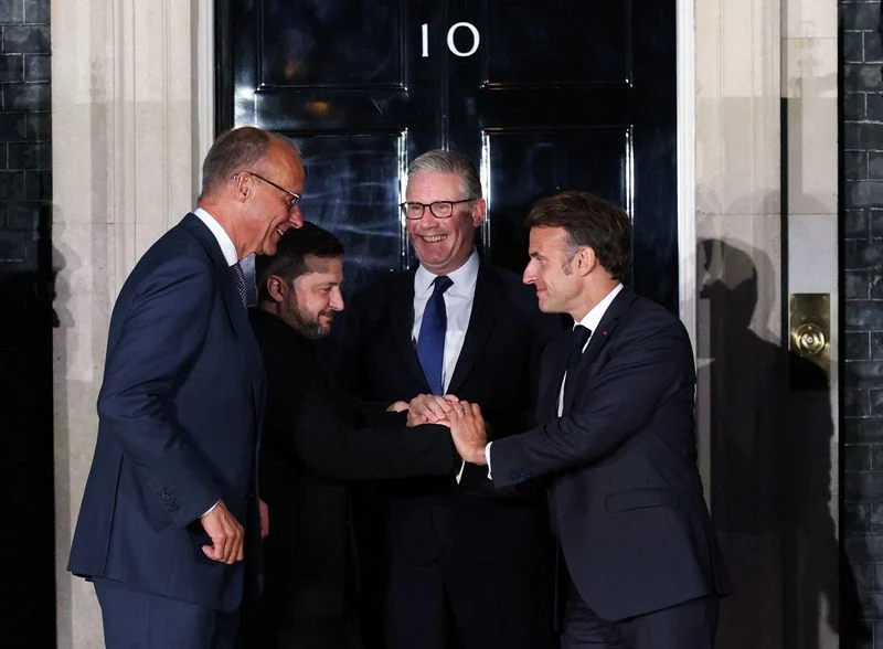 Zelenskiy in London for talks with Starmer, Macron and Merz