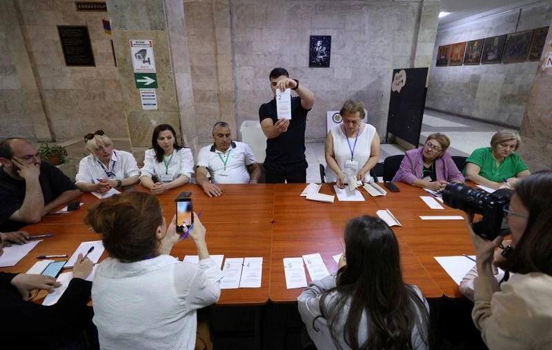 Armenia’s ruling party leads parliamentary vote with 57% in early results