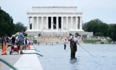 Trump, blaming alleged vandals, says Washington Reflecting Pool needs repairs