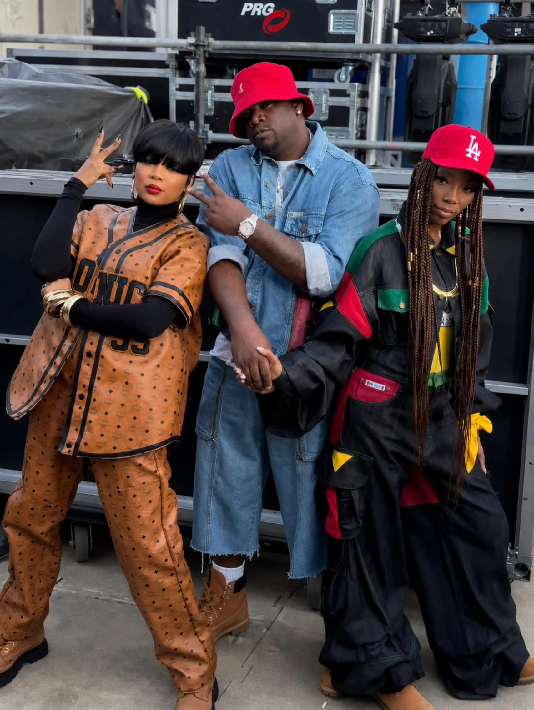 Monica Wore A Custom MCM Monogram Set And Brandy Wore A Custom Cross Colours Look At The Roots Picnic Pix Of Shad Moss Fabolous And More Image 1780331895 1