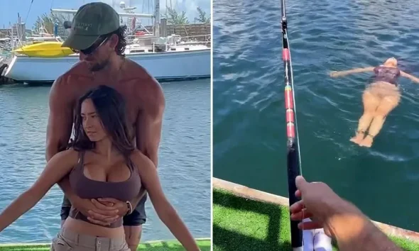 Influencer throws model into water as shark bait in bizarre video | News US