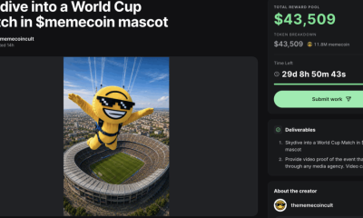 Memecoin ‘cult’ offered $50K to anyone willing to skydive into World Cup match