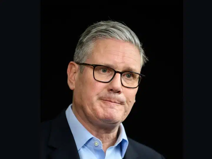 Illustrative image of Keir Starmer looking glum Labour members want ban on arms to Israel