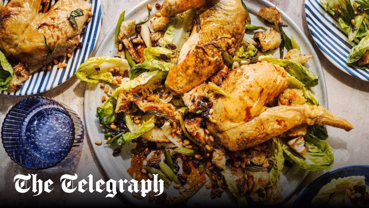 Warm chicken and migas salad