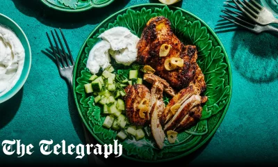 Turkish spiced chicken with garlic yogurt, cucumber and dill recipe
