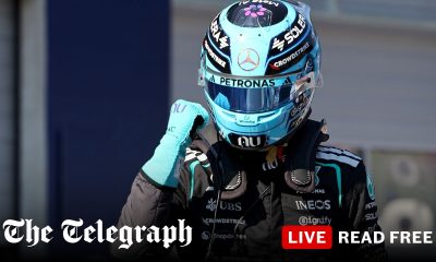 Russell claims pole after late Verstappen crash