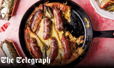 Toad-in-the-hole with leeks and cheese recipe