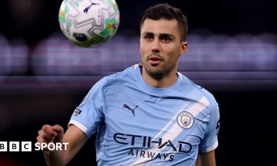 Rodri in Premier league action for Manchester City during the 2025-26 season