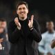 Manager Andoni Iraola applauds the fans