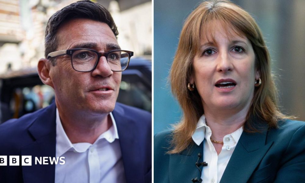 Composite image of Andy Burnham and Rachel Reeves.