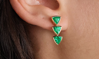 green emerald drop earrings