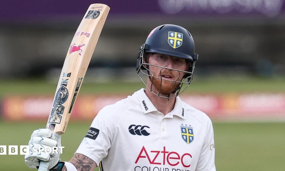 England captain Ben Stokes batting for Durham
