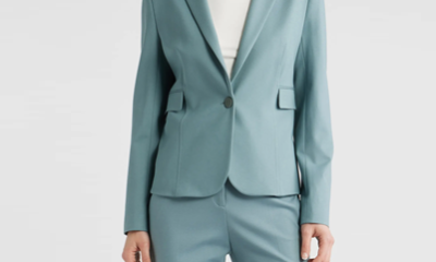 light tealish greenish blue suit