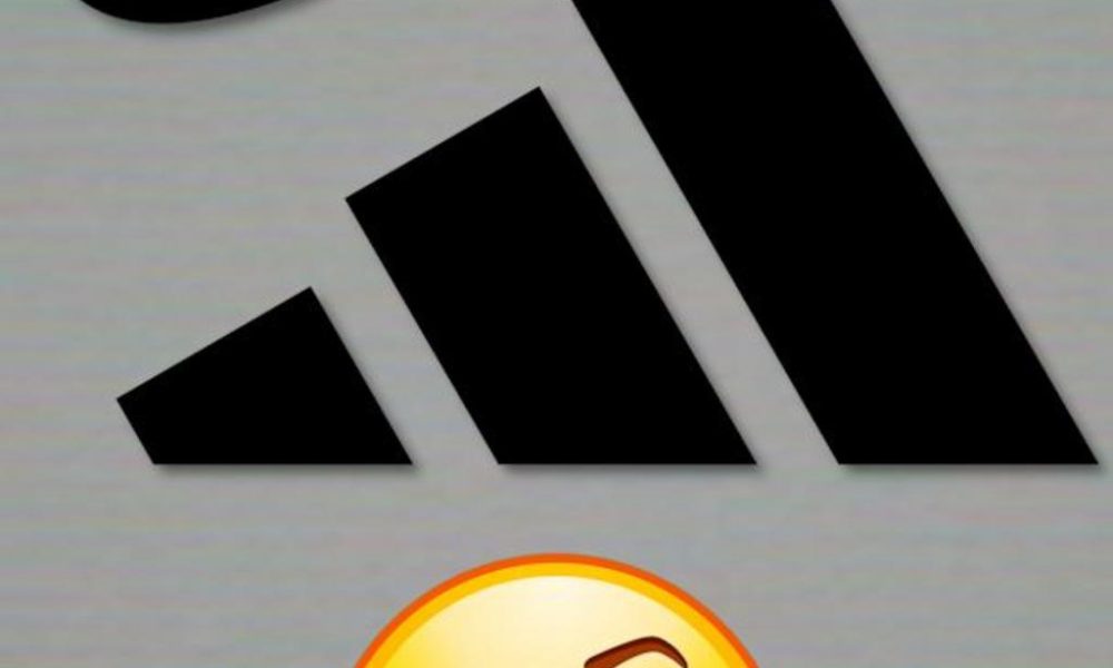 Nike logo, Adidas logo, thinking face