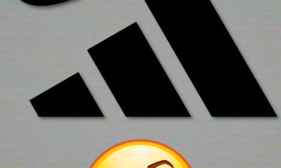 Nike logo, Adidas logo, thinking face