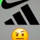 Nike logo, Adidas logo, thinking face