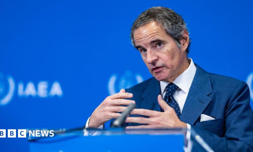 The director general of the International Atomic Energy Agency (IAEA), Rafael Grossi, addresses a news conference during an IAEA Board of Governors meeting at the IAEA headquarters in Vienna, Austria (5 June 2026)
