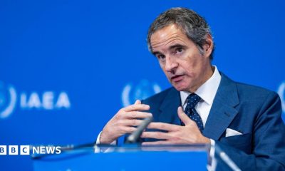 The director general of the International Atomic Energy Agency (IAEA), Rafael Grossi, addresses a news conference during an IAEA Board of Governors meeting at the IAEA headquarters in Vienna, Austria (5 June 2026)