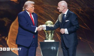 FIFA president Gianni Infantino and US President Donald Trump shake hands during the World Cup's official draw