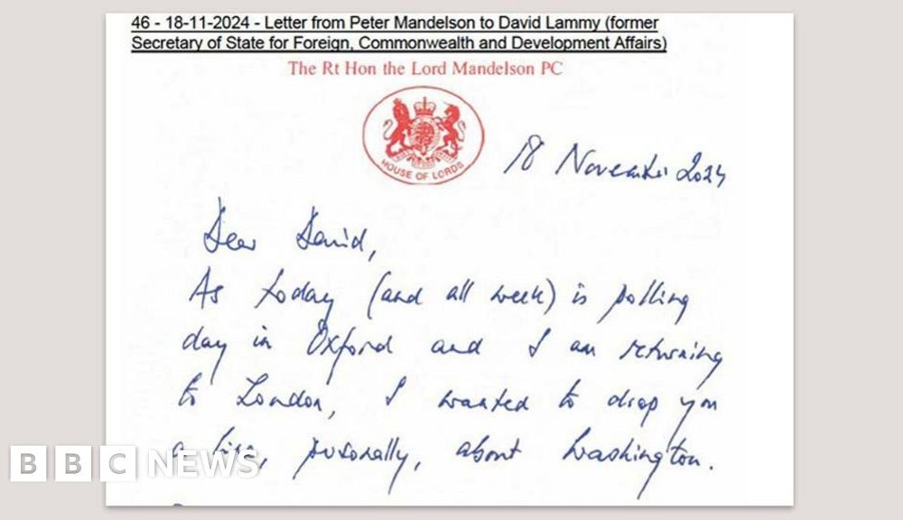 Key messages between Mandelson and ministers