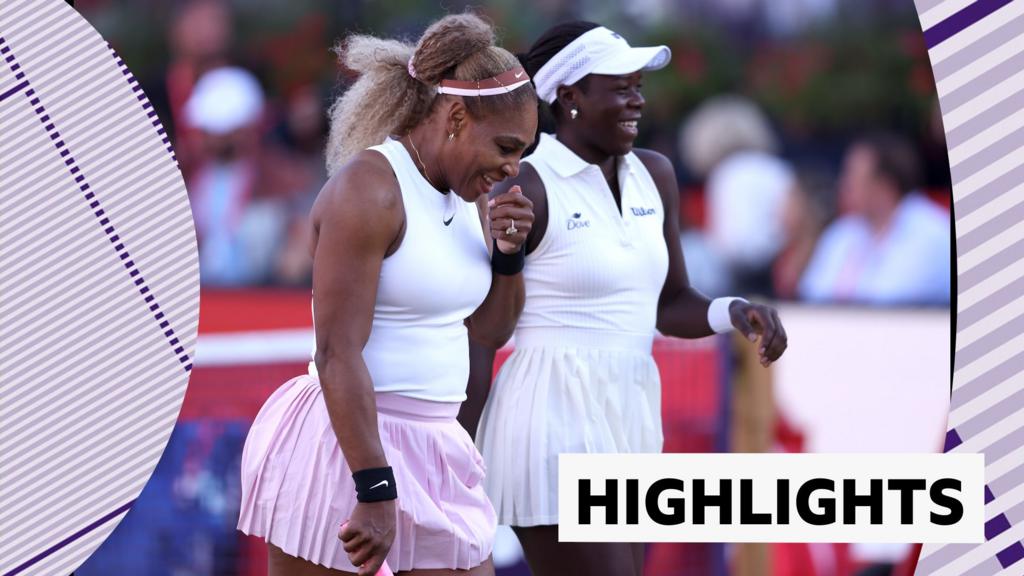Serena Williams and Victoria Mboko smile together