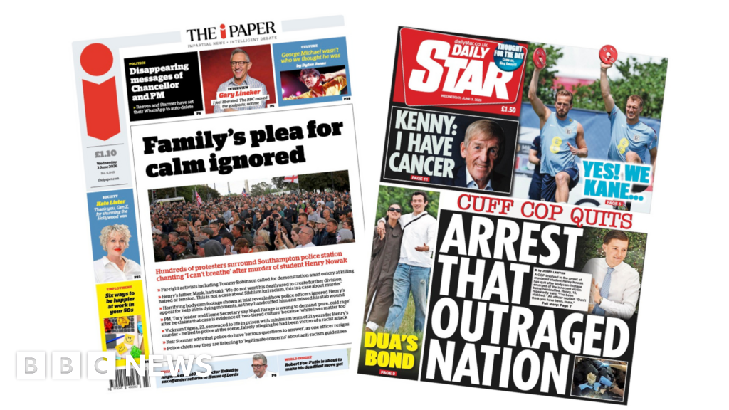 'Plea for calm ignored' and 'Arrest that outraged nation'