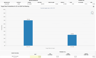 Fed Rate Bets for July Meeting. Source: CME FedWatch Tool