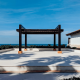 Gazebo next to a building overlooking
