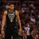 Giannis Antetokounmpo #34 of the Milwaukee Bucks during the first half of the NBA game against the Phoenix Suns at Talking Stick Resort Arena on March 04, 2019 in Phoenix, Arizona.
