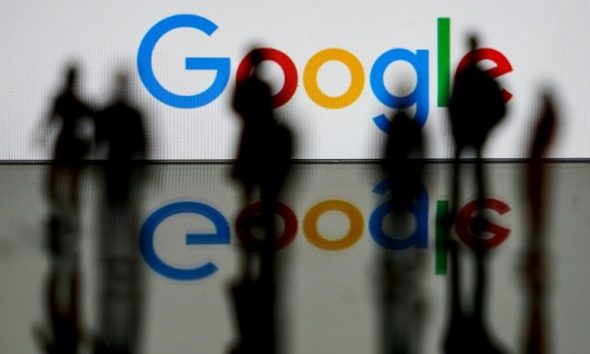 Google logo and employees seen.