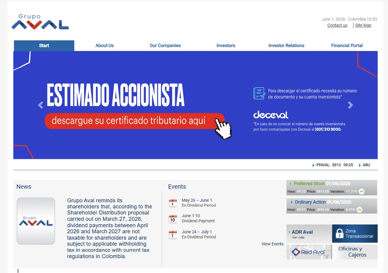 Grupo Aval Shares Surge 13% to $5.22 as Colombian Banking
