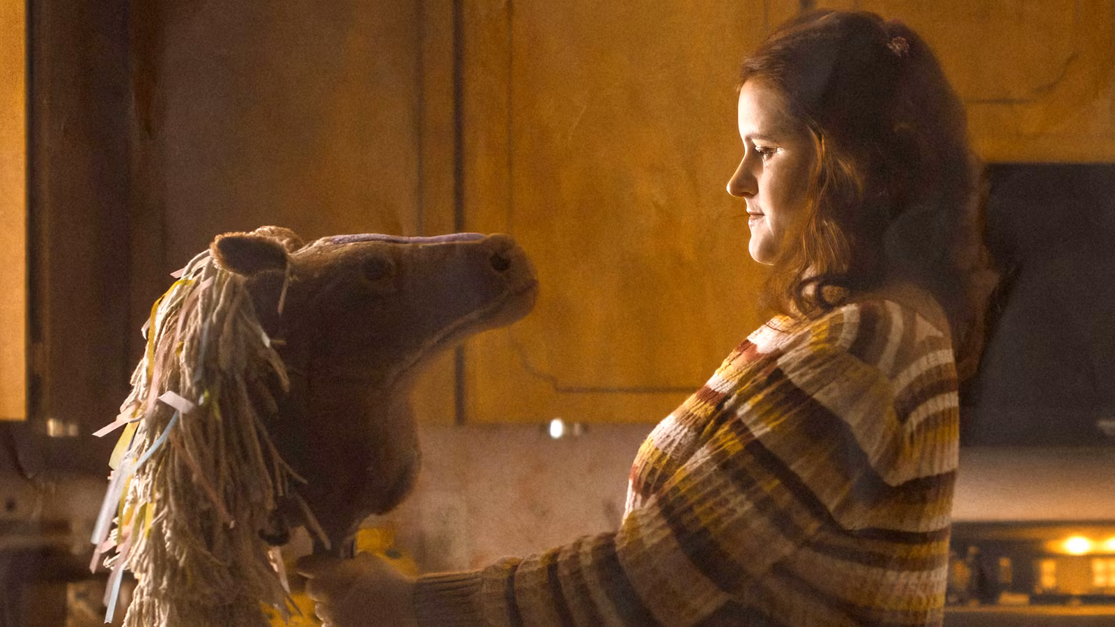 Lillian Carrier and a hobby horse in Horsegirls.
