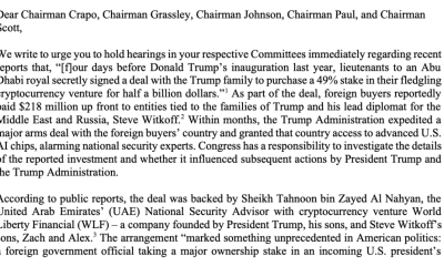 Is The Senate Finally Pulling the Plug on Trump Crypto Activities?