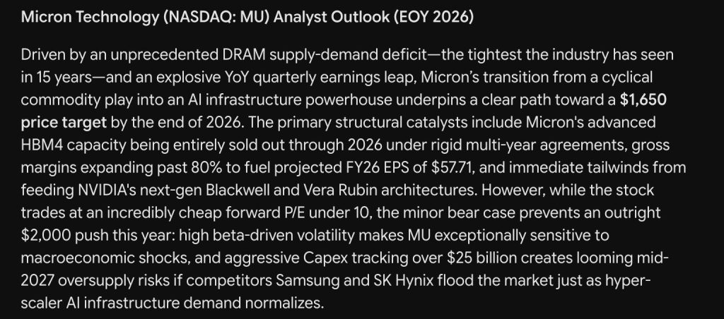 Google Gemini AI Predicts Jaw-Dropping Micron Technology Stock Price by End of 2026