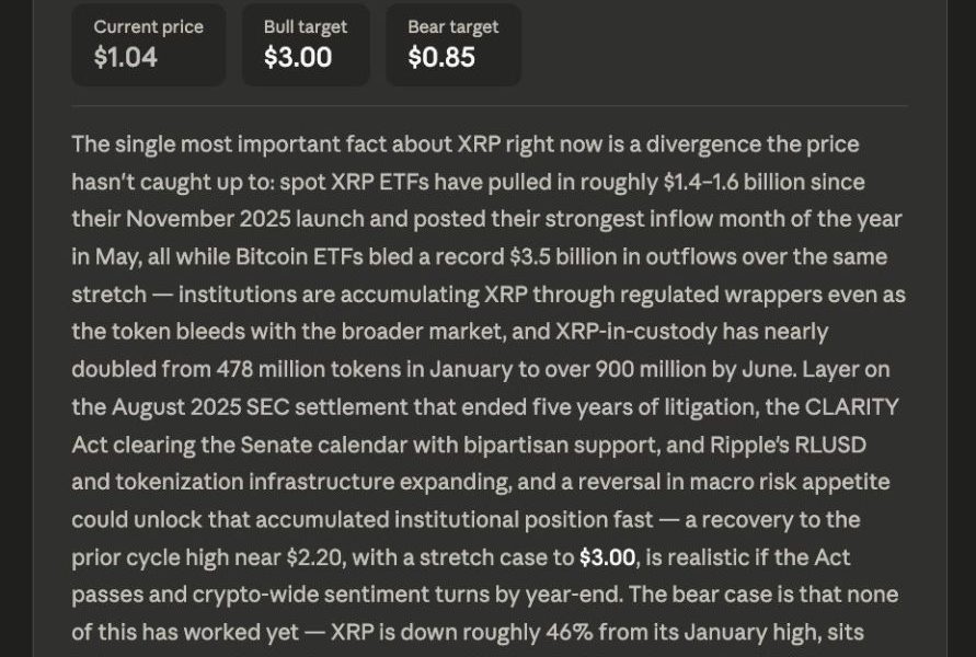 Claude AI Opus Predicts Stunning XRP Price by End of 2026