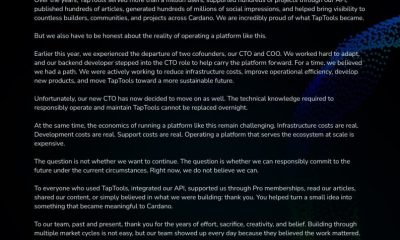 Cardano’s Most Important Analytics Platform Is Shutting Down After Losing 5 Executives in One Year