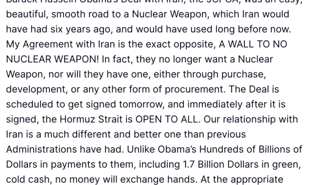 Source: Donald Trump/Truth Social