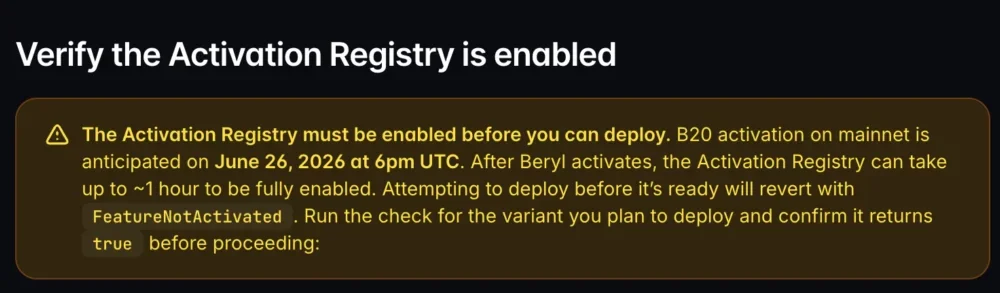 Beryl mainnet activation delayed.