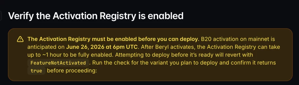 Beryl mainnet activation delayed.