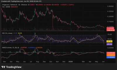 Dogecoin (DOGE) price chart, source: crypto.news