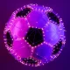 Soccer Ball With Connection Dots And Plexus Lines.Metaverse Abstract Technology Concept.