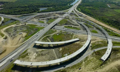 Aerial View of Highway Interchange Construction in Port Arthur, Texas