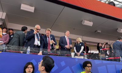 From left, Carlos Cordeiro, Andrew Giuliani and Lee Zeldin are seen before the match.