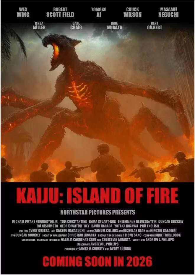 The poster for Kaiju: Island of Fire.