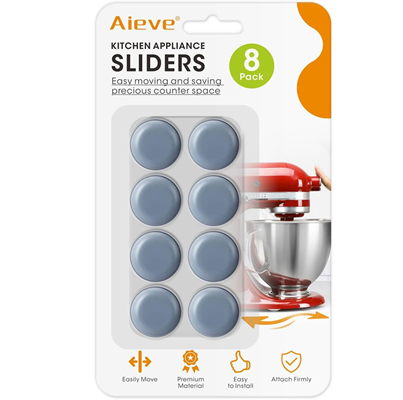 smooth sticky buttons to put on the bottom of appliances to help them slide